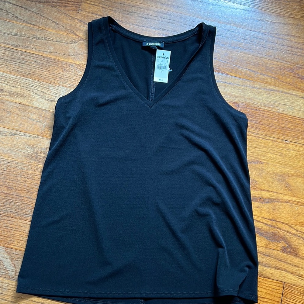 Express size XS black dressy tank top. New with tags.